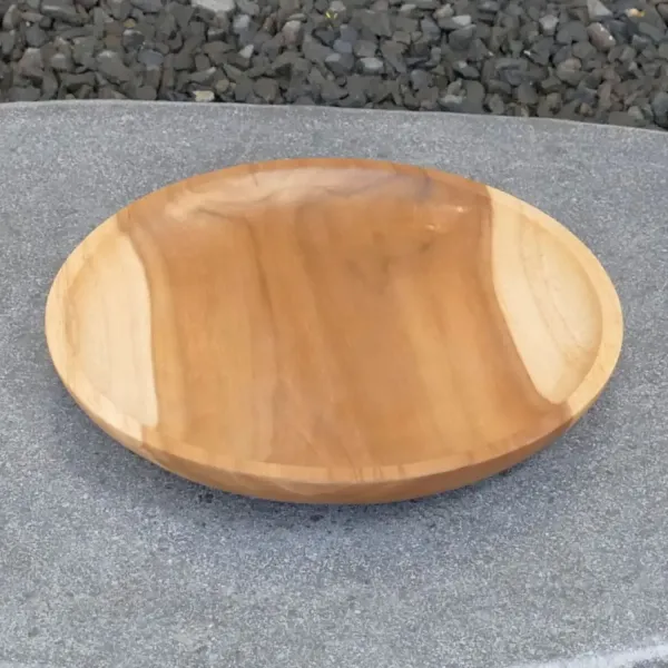 Holzteller, aus Teakholz, 20 cm Durchmesser 